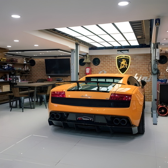 Luxury Lamborghini Garage with Retro Decor - Heng from Bangkok