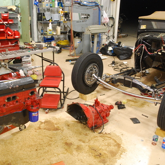 Classic Car Engine Swap Project with Tools and Creeper - Tom from HENRY, VA
