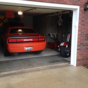 Garage with Muscle Car, Motorcycle, and Gas Cans - Jim from Bardstown, KY