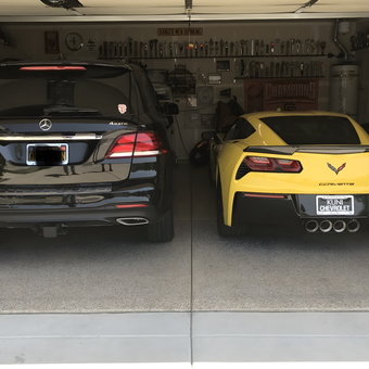 Organized Garage with Mercedes and Corvette - Steve from Sacramento, CA