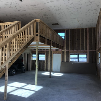 Spacious unfinished garage with loft and utility stairs - Joe from KERRVILE TX