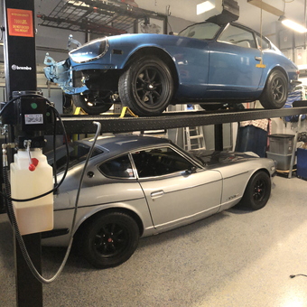 Classic Cars on Four Post Lift in Organized Garage - Jayman from Ponte Vedra Beach, FL