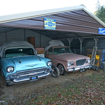 Classic Carport with Vintage Chevrolet and Studebaker - Charley from Oregon