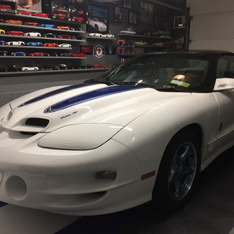 White Pontiac Trans Am in Model Car Display Garage - Ralph from Somers, NY