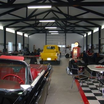 Classic Car Garage with Retro Decor and Gas Pump - Skull from WELLINGTON, NV