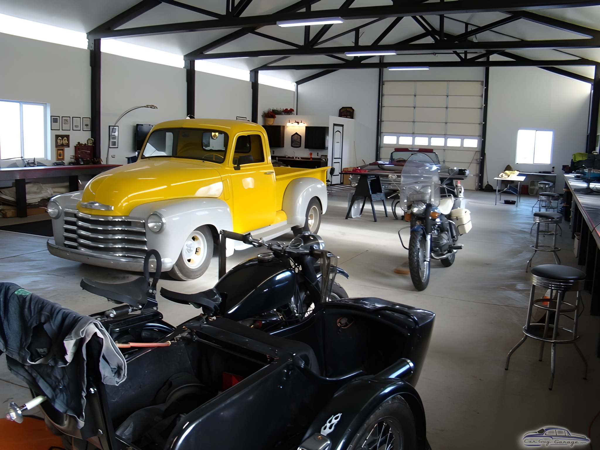 Classic Yellow Truck and Motorcycles in Spacious Garage - Skull from WELLINGTON, NV