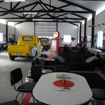 Classic Garage with Yellow Truck, Lounge and Decor - Skull from WELLINGTON, NV