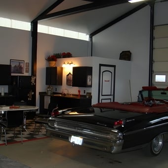 Classic Car Garage with Retro Decor and Cabinets - Skull from WELLINGTON, NV