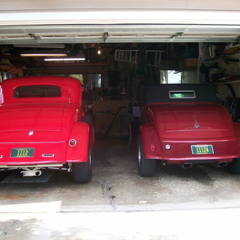 Classic Red Hot Rods in Organized Garage - Skip from Wauwatosa, WI