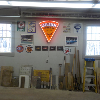 Neon Oilzum Sign and Vintage Garage Decor - Jim from Sterling, MA
