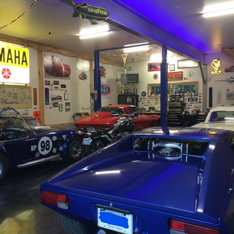 Classic Car Garage with Neon Signs and Wall Decor - Bill from Danbury, CT