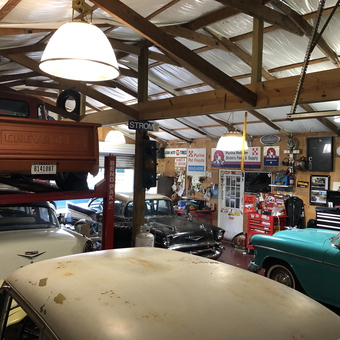 Classic Car Garage with Wall Signs and Toolboxes - DSSR from Texas City, TX