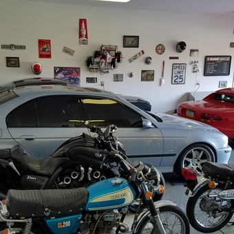 Classic Cars, Motorcycles, and Wall Decor in Garage - Rick from Temple, PA
