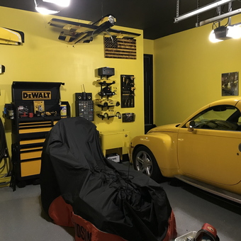 Yellow Garage With Tool Chest, Wall Storage, and Car - Doug from Ashburn, VA