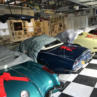 Classic Corvettes, Checkered Floor, and Garage Decor - Mike from Hornell