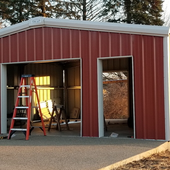 Red Steel Garage With Ladder and Tools - Hutmo from Pittsburgh, PA