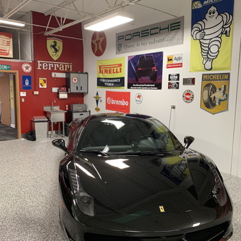 Ferrari Garage with Racing Signs and Decor - Jack