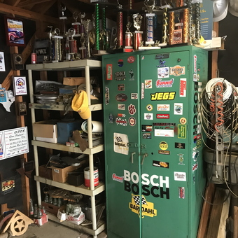 Garage Storage Cabinet, Shelving, and Trophies Display - Don from Houston, TX