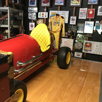 Classic Car Display with Racing Decor and Awards - Don from Houston, TX