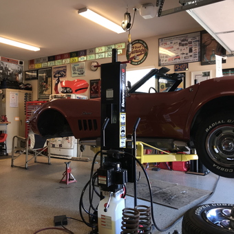 Classic Car Lift and Garage Decor with Tools - Rich from Georgetown, TX