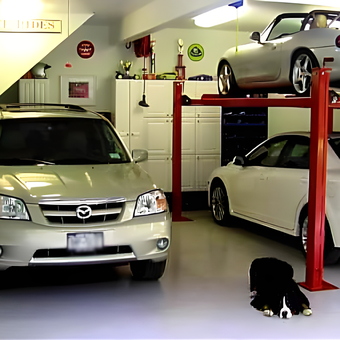 Organized Garage With Car Lift and Mazda Vehicles - PSTN CUP from Poughquag, NY