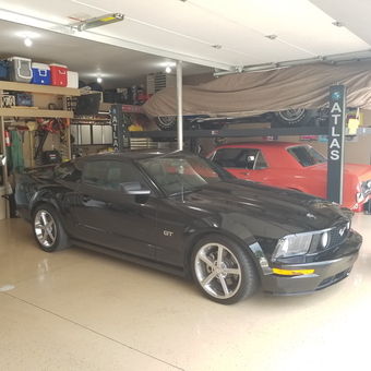 Organized Garage with Car Lift and Storage Shelves - Rod from Valparaiso, IN