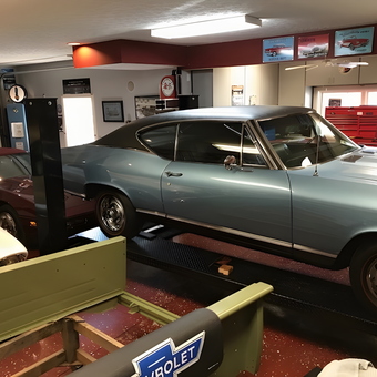 Classic Cars on Lift in Well-Equipped Garage - Bill from Louisville, KY