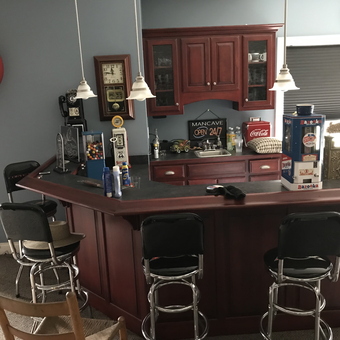 Classic Home Garage Bar With Stools And Decor - Bill from Louisville, KY