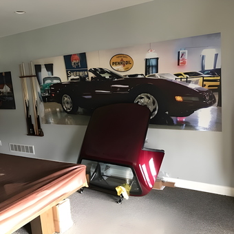 Garage Wall Art, Pool Table, and Coca-Cola Fridge - Bill from Louisville, KY
