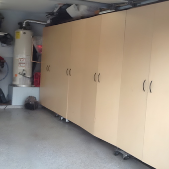 Spacious garage with storage cabinets and equipment - Phillip from Allen, TX