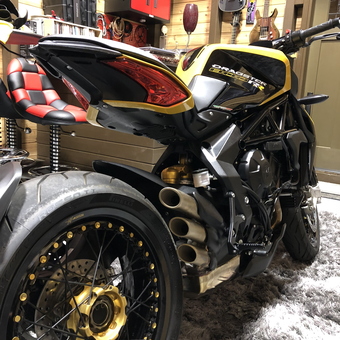 Custom Motorcycle, Bar Stools, and Wall Cabinets - Pierre