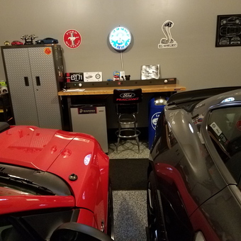 Ford Mustang Garage with Wall Signs and Storage - Phil from Keene, NH