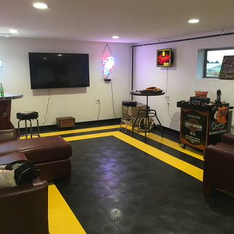 Garage Lounge With Neon Signs, Bar Tables, and Decor - Jeff from Canal Winchester, OH