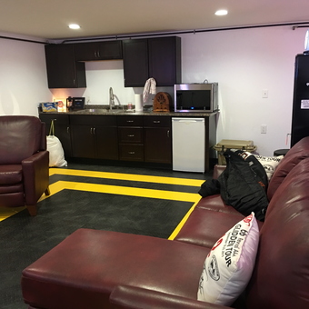 Garage Lounge With Leather Furniture and Kitchenette - Jeff from Canal Winchester, OH