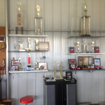 Trophy Display Shelves and Garage Storage Cabinet - Joan from Trenton, NC