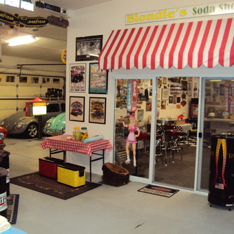 Retro Garage With Classic Cars and Soda Shop Decor - Terry from Tucson, AZ