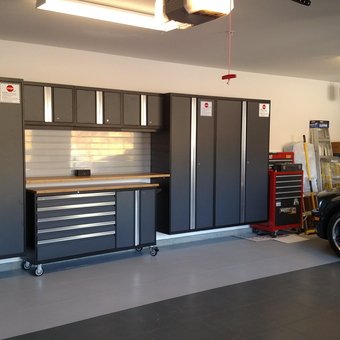 Organized Garage with Cabinets, Tool Chest, and Flooring - Michael from Palm Springs, CA