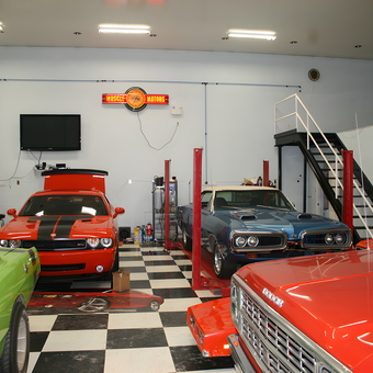 Classic Car Garage with Lift and Neon Sign - Basil from Fort Nelson, BC