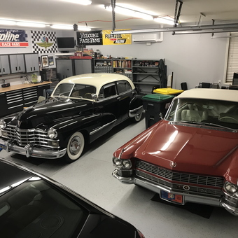 Classic Cars in Organized Garage with Cabinets - Robert from Wilmington, DE