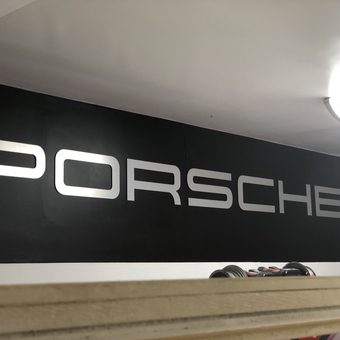 Porsche Wall Logo and Garage Lighting - Bob from Colts Neck, NJ