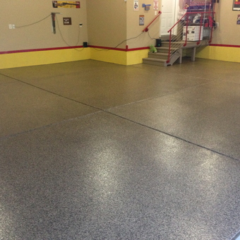 Epoxy Coated Garage Floor With Wall Trim - Jon from Herriman, UT
