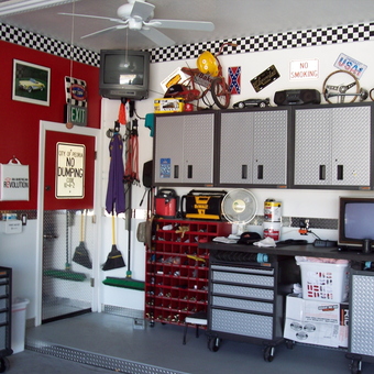 Organized garage with metal cabinets and tool storage - Captain from CAVE CREEK, AZ