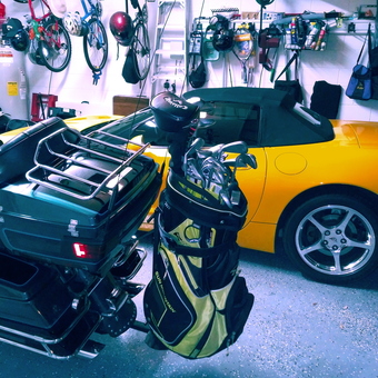 Organized Garage with Bike Racks and Tool Storage - David from Orlando, FL