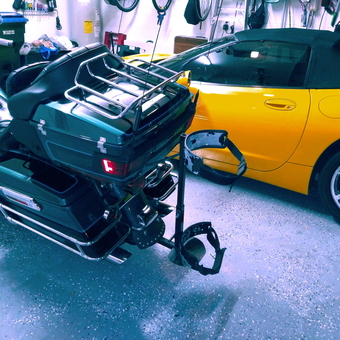 Motorcycle, Sports Car, and Wall Storage in Garage - David from Orlando, FL