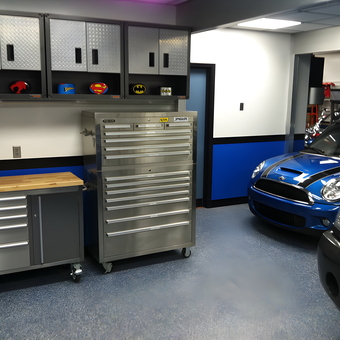 Modern garage with metal cabinets and tool chests - John from Piedmont, SC