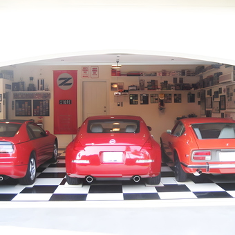 Classic Nissan Cars on Checkered Floor Garage - Mark from Finksburg, MD
