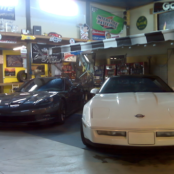 Corvette Garage with Racing Decor and Signs - Richard from Hudson, CO