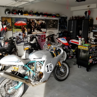 Motorcycle Garage With Helmets and Tool Storage - Scott from Malta, NY