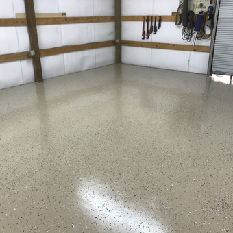 Epoxy Garage Floor With Pegboard Tool Storage - JohnnyB from Hallsville, TX