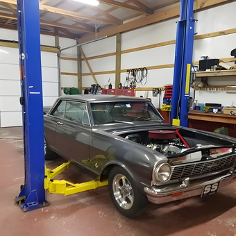 Classic Car on Two-Post Lift in Organized Garage - Sonny from Locust Grove, OK